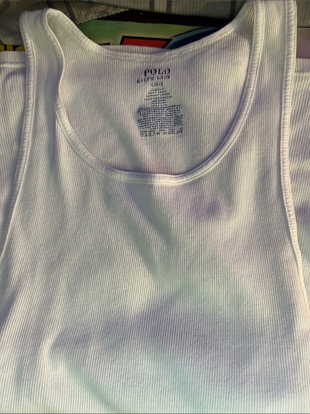Polo by Ralph Lauren White Ribbed Tank Top